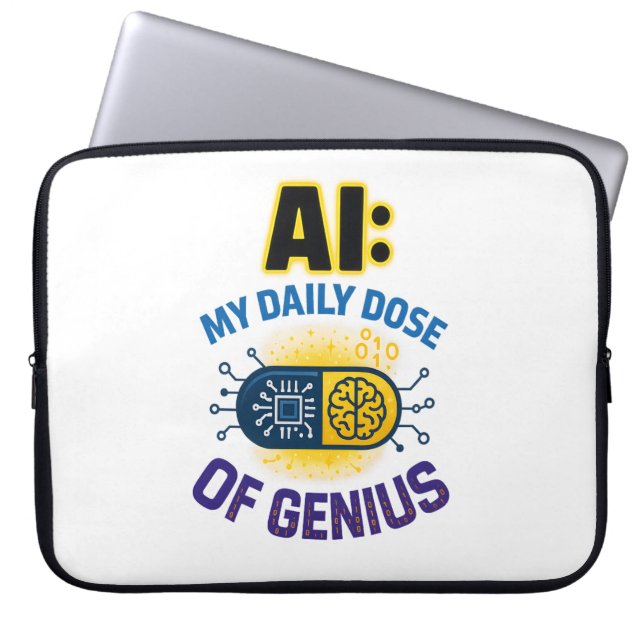 AI Daily Genius -頭が切れる Dose of Intelligence ラップトップスリーブ (正面)
