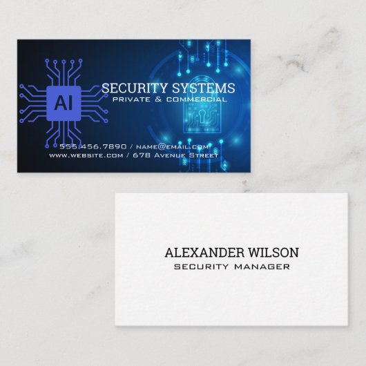 AI Digital Security | Protection Agency 名刺 (正面/裏面)