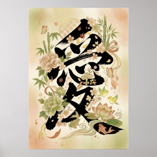 Ai: Elegant Calligraphy "Love" 260010097 ポスター (正面)
