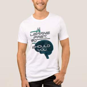 AI Fast学 – 未来的なテクノロジーの脳デザイン トライブレンドTシャツ