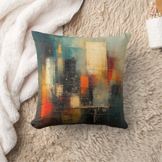 Ai generated abstract and resilient city クッション (ブランケット)