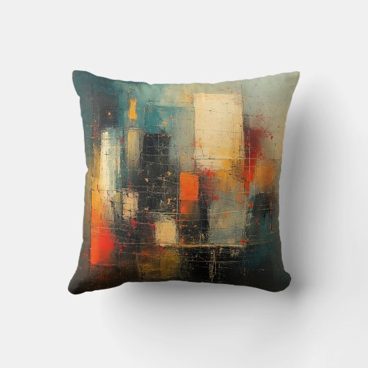 Ai generated abstract and resilient city クッション (裏面)