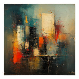 Ai generated abstract and resilient city ポスター