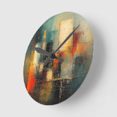 Ai generated abstract and resilient city ラウンド壁時計 (傾斜)