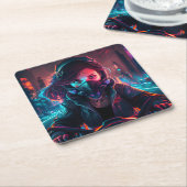 AI generated motorcycle art #1 スクエアペーパーコースター (アングル)