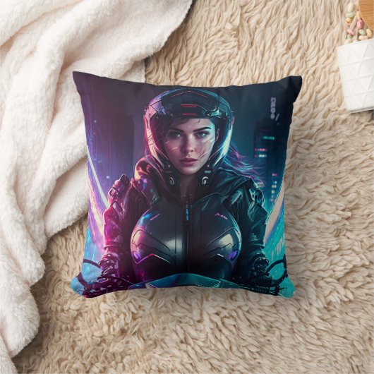 AI generated motorcycle art #2 クッション (ブランケット)