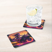 AI generated motorcycle art #3 スクエアペーパーコースター (インサイチュ)