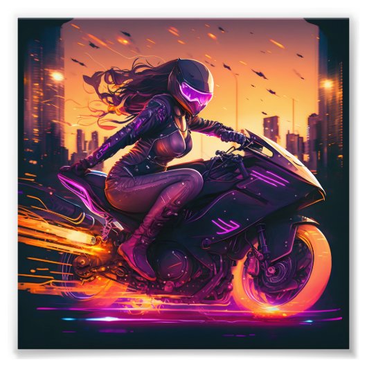 AI generated motorcycle art #3 フォトプリント (正面)
