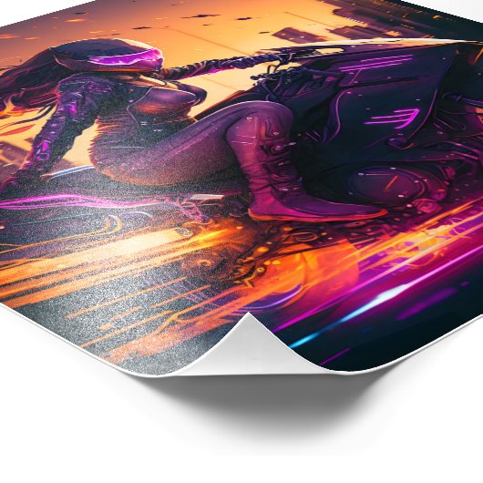 AI generated motorcycle art #3 フォトプリント (角)