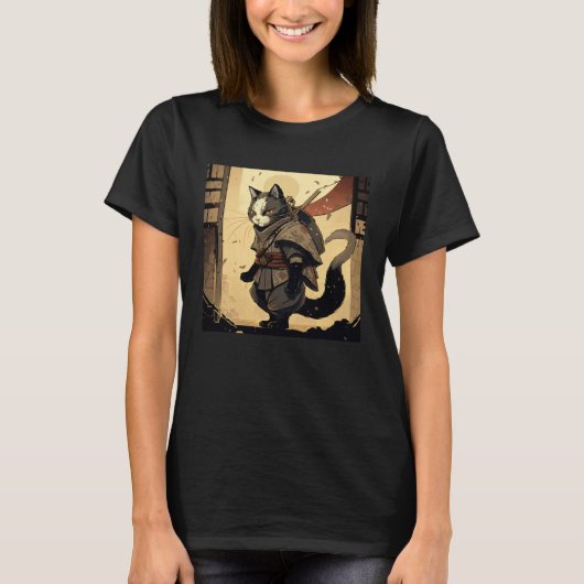 AI Generated Shinobi Cat Tシャツ (正面)