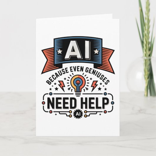 AI Genius Humor Tech Quote Design カード (正面)