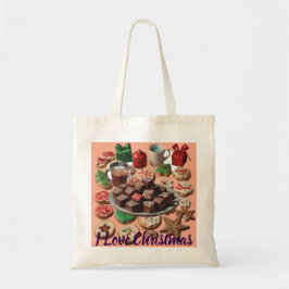 AI I Love Christmas Cookies, Fudge, Gifts Tote Bag トートバッグ