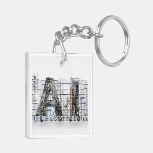AI Industrial Letterform Architecture Art  キーホルダー (裏面左)