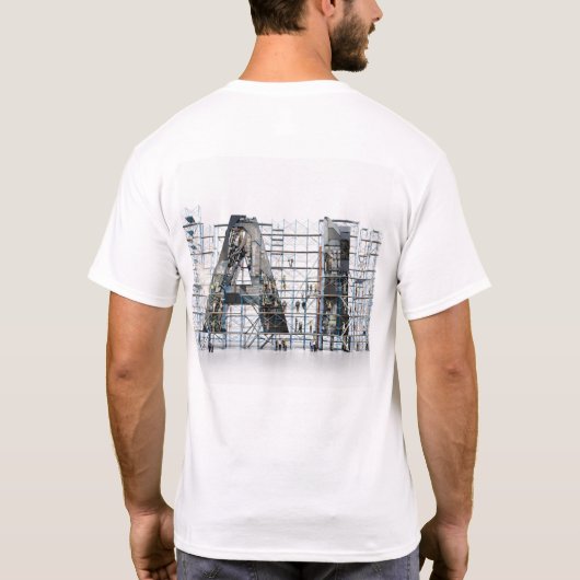 AI Industrial Letterform Architecture Art  Tシャツ (裏面)