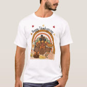 AI Mix Art Rainbow Thanksgiving Stylish Turkey Tシャツ (正面)