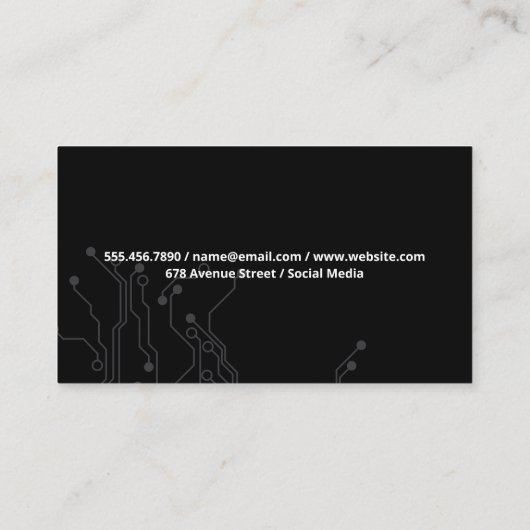 AI Modern Tech Circuit Logo 名刺 (裏面)