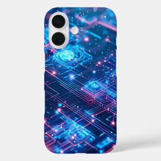 AI Neon Grid iPhone 16ケース