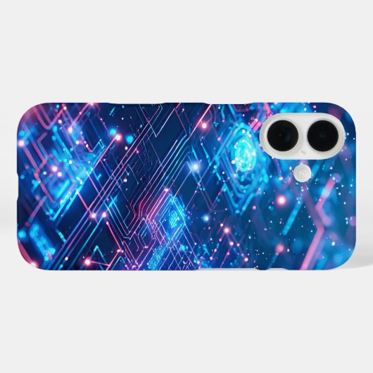 AI Neon Grid Case-Mate iPhoneケース (裏面 (横))