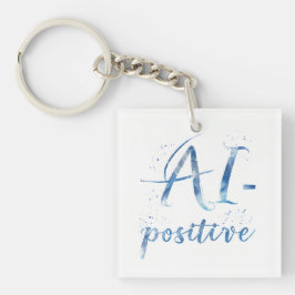 AI-Positive Text Art キーホルダー