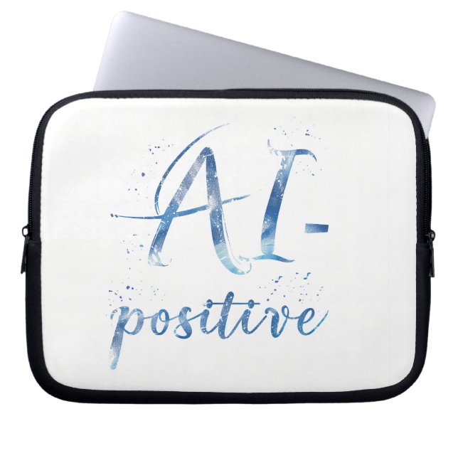 AI-Positive Text Art ラップトップスリーブ (正面)