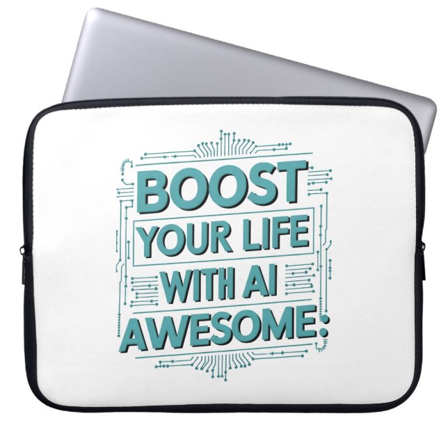 AI Productivity Sleeve – Boost Your Tech Awesome ラップトップスリーブ (正面)