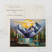 AI Remix Artwork Abstract Mountains ポストカード (正面/裏面)