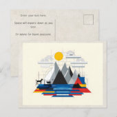 AI Remix Artwork Bauhaus Mountains ポストカード (正面/裏面)