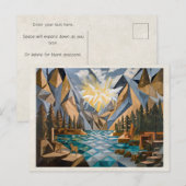 AI Remix Artwork Cubism Mountains ポストカード (正面/裏面)