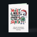 Ai Santa おもしろい Chatbotグリーティングカード企業の シーズンカード<br><div class="desc">友人、家族おもしろいのメンバー、ビジネスのクライアントや同僚のためのチャットボットAiグリーティングテーマカードが必要な場合でも、彼らはこのクリスマスにおもしろいAiチャットボットをテーマにしたグリーティングカードを受け取ることを喜ばしく思う。自分の文字カスタムを内側に追加する。多くのおもしろいデザインから選択。🤖お前はチャットボット、会話Ai、コンパニオンのチャットボット、NLP愛好家か？🤖そもしうして、私に同じ心の魂を見つけたら嬉しい！😄私はchatbotのミーム、chatbotのテンプレート、写真のギフトのコレクションを作成しおもしろいて、Tシャツからシール👕、マグ🖼️、その他のカスタマイズ可能なZazzle製品の範囲でAIに対する愛を共有できるようにAIのコレクションを作成し☕!Chatbotデベロッパ素晴らし、会話AIエンジニア、AIデベロッパ、NLPエンジニア、マシンエンジニア、ダイアログデザイナ、UXデザイナ（Chatbots用）、データサイエンティスト、カスタマーサービスChatbotデベロッパ、仮想アシスタント開発者、AIプロダクトマネージャなど、キャリアを持つ人のためのギフトアイディアを作る。🔗 zazzle.com/collections/funny_christmas_chatbot_t-shirts_and_gifts-119970819392502507 *** copyright 🔗www.chatbotmemes.comここで見てみよう！</div>