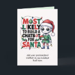 Ai Santa おもしろい Chatbotグリーティングカード企業の シーズンカード<br><div class="desc">友人、家族おもしろいのメンバー、ビジネスのクライアントや同僚のためのチャットボットAiグリーティングテーマカードが必要な場合でも、彼らはこのクリスマスにおもしろいAiチャットボットをテーマにしたグリーティングカードを受け取ることを喜ばしく思う。自分の文字カスタムを内側に追加する。多くのおもしろいデザインから選択。🤖お前はチャットボット、会話Ai、コンパニオンのチャットボット、NLP愛好家か？🤖そもしうして、私に同じ心の魂を見つけたら嬉しい！😄私はchatbotのミーム、chatbotのテンプレート、写真のギフトのコレクションを作成しおもしろいて、Tシャツからシール👕、マグ🖼️、その他のカスタマイズ可能なZazzle製品の範囲でAIに対する愛を共有できるようにAIのコレクションを作成し☕!Chatbotデベロッパ素晴らし、会話AIエンジニア、AIデベロッパ、NLPエンジニア、マシンエンジニア、ダイアログデザイナ、UXデザイナ（Chatbots用）、データサイエンティスト、カスタマーサービスChatbotデベロッパ、仮想アシスタント開発者、AIプロダクトマネージャなど、キャリアを持つ人のためのギフトアイディアを作る。🔗 zazzle.com/collections/funny_christmas_chatbot_t-shirts_and_gifts-119970819392502507 *** copyright 🔗www.chatbotmemes.comここで見てみよう！</div>