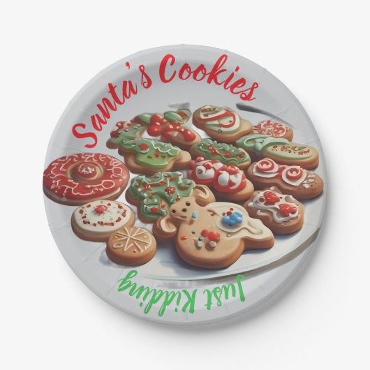 AI Santa's Cookies Just Juring紙プレート ペーパープレート (正面)