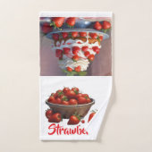 AI Strawberries Hand/Kitchen Towel ハンドタオル (ハンドタオル)