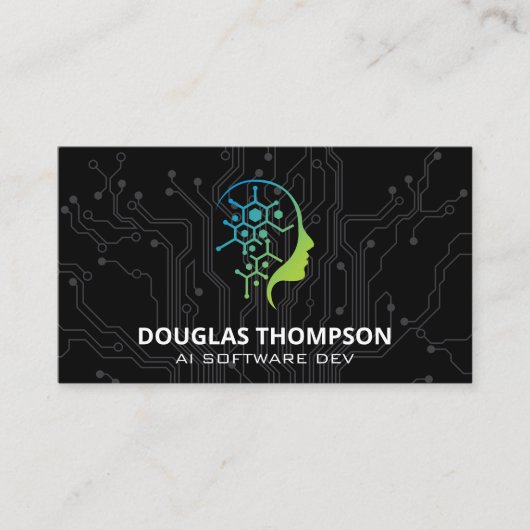 AI Techロゴ |回路基板 名刺 (正面)