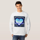 AI: Tech with Heart メンズ 長袖 ホワイト Tシャツ (正面フル)