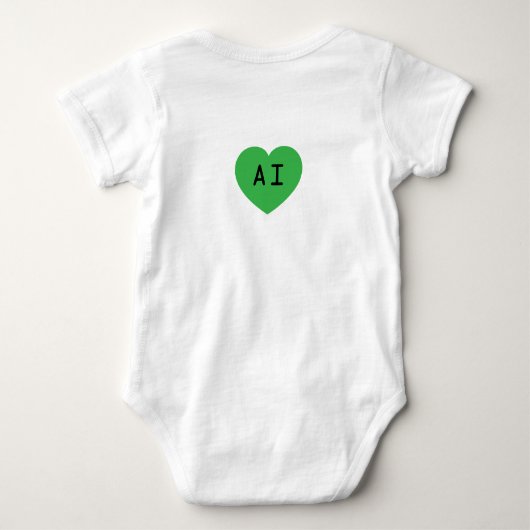 AI: Tech With Heart Frog  ベビーボディスーツ (裏面)