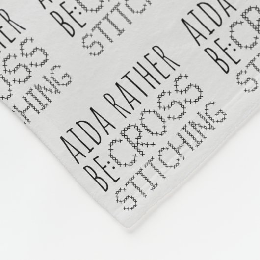 Aida Rather Be Cross Stitching Fun フリースブランケット (角)