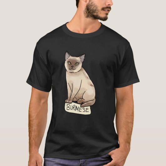 Aidadaism バーミーズ 猫 グラフィック tシャツ (正面)