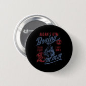 Aidanのジム ボクシングMMAレトロデザイン 缶バッジ (正面&裏面)