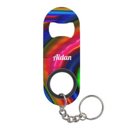 AIDAN ~ 色がにじむ ~ オリジナル・フラクタル ~ キーチェーン キーホルダー栓抜き