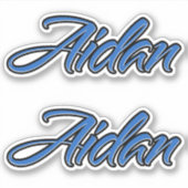 Aidan Name blue Aufkleber Sticker Stickerset シール (正面)