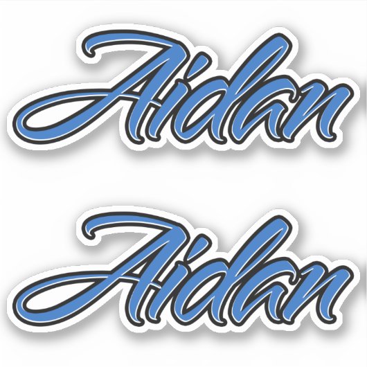 Aidan Name blue Aufkleber Sticker Stickerset シール (正面)