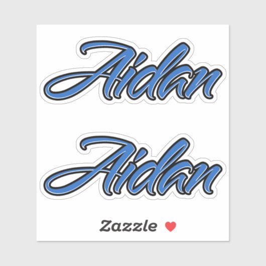 Aidan Name blue Aufkleber Sticker Stickerset シール (シート)