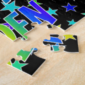 「AIDEN」ファーストネーム、おもしろい「ハッピーバースデー」 ジグソーパズル (側面)