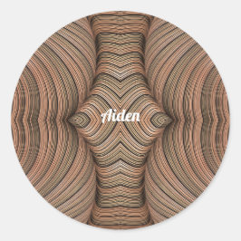 AIDEN ~ ブラウンの色合いの可愛いフラクタル ~  ラウンドシール