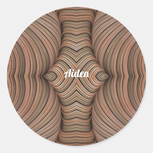 AIDEN ~ ブラウンの色合いの可愛いフラクタル ~  ラウンドシール (正面)