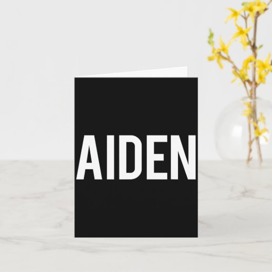 Aiden - Cool New Funny Name Fan Gift Tee  カード (黄色い花)