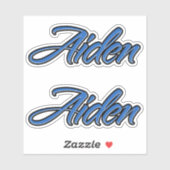 Aiden Name blue Aufkleber Sticker Stickerset シール (シート)