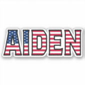Aiden Name Vorname USA Sticker Stickerset シール (正面)