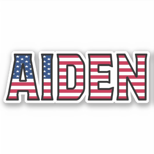 Aiden Name Vorname USA Sticker Stickerset シール (正面)