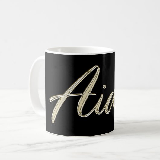 Aiden Name whitegold Tasse Teetasse Kaffeetasse コーヒーマグカップ (正面左)